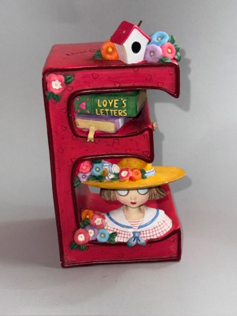 Vintage Mary Engelbreit Bookend Book End Letter E Figurine Enesco 1998 Love